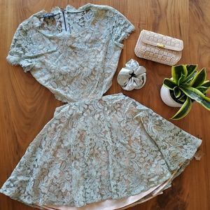 Bebe Cut-out Lace Mini Dress